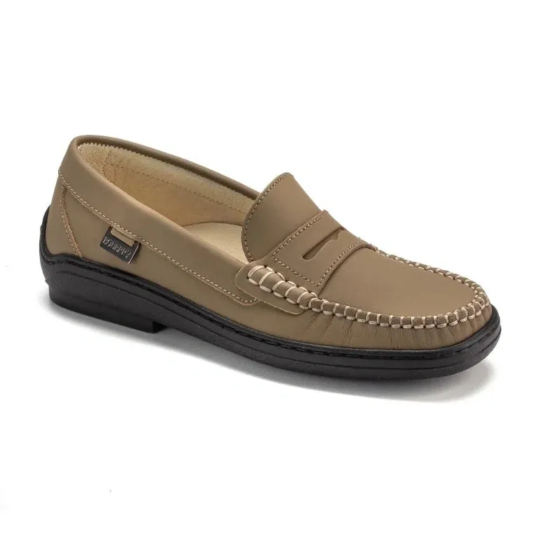 2512 - Taupe Sahara Leather Soft Loafer for Girl by London Kids