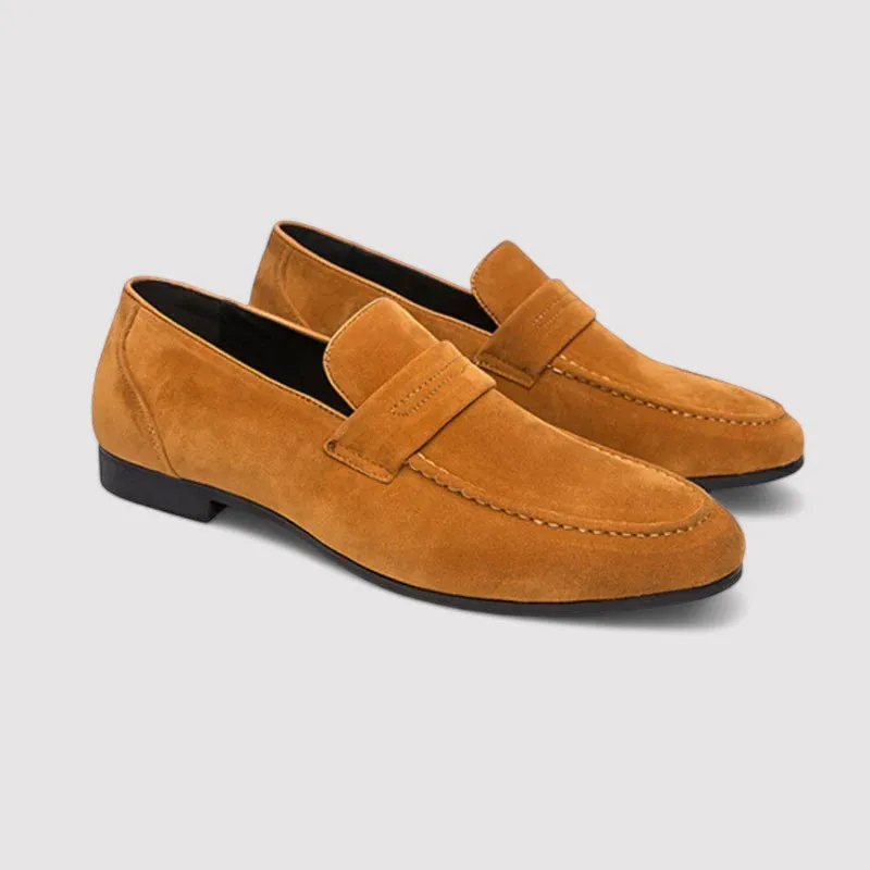 Ancien | Old Money Suede Penny Loafers