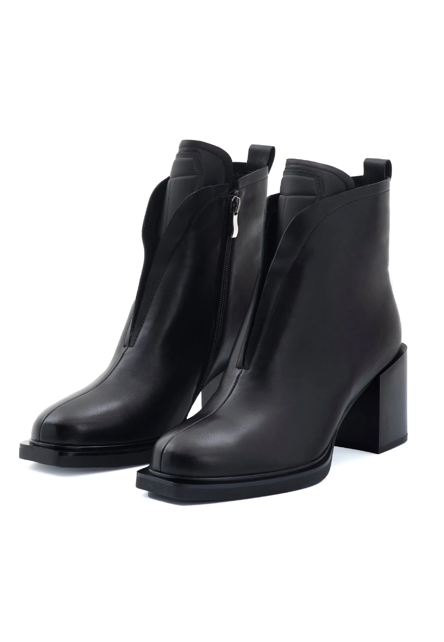 Black Block Heel Ankle Boots - Modern & Sleek Women’s Footwear