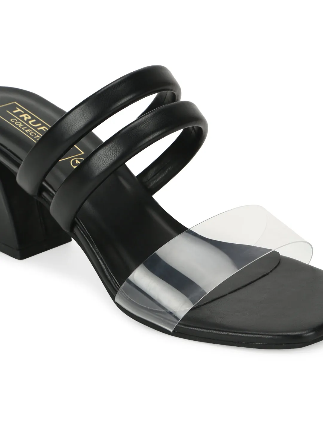 Black PU Perspex Clear Block Heel Mules (TC-SLC-R-516-BLK)