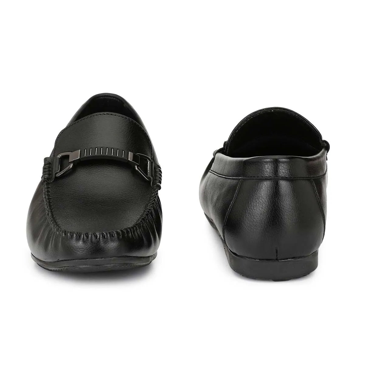 Black Stylish Buckle Loafers