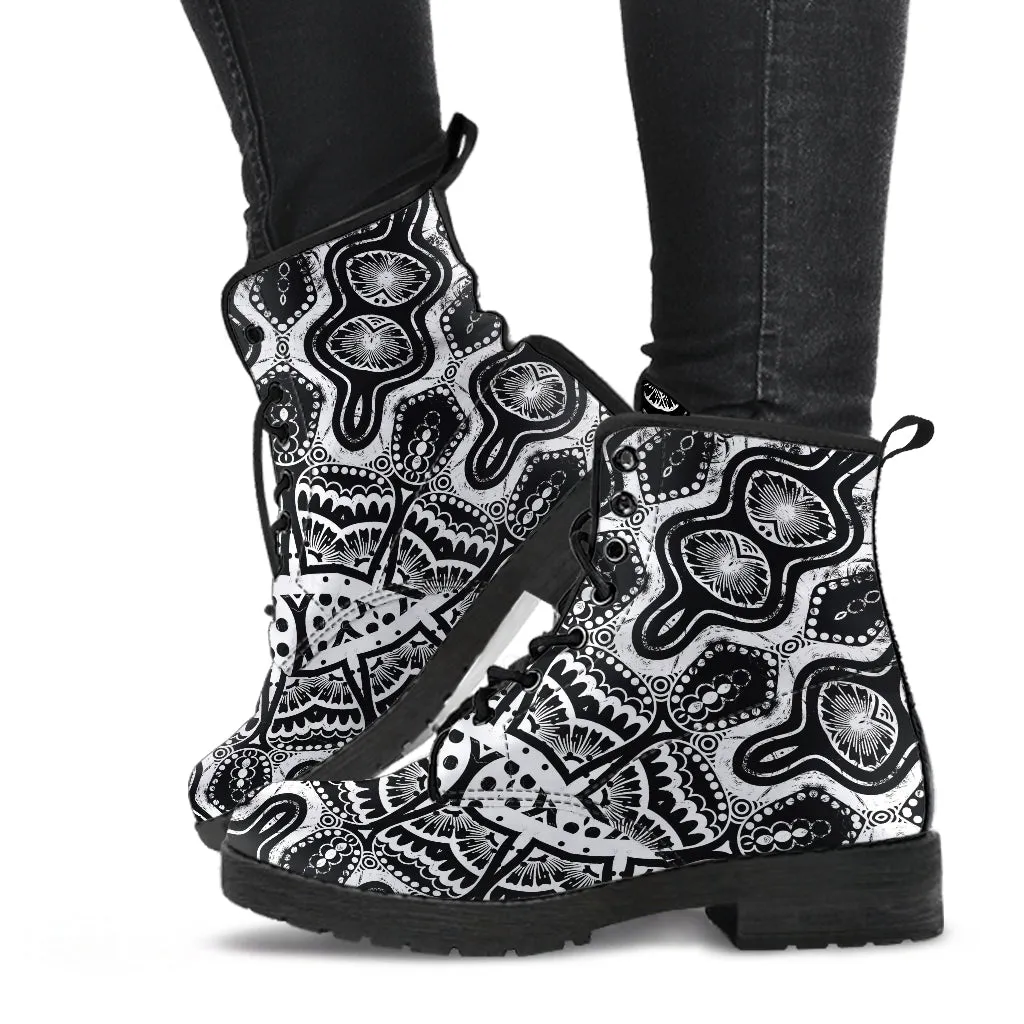 Cameron Gray | Acid Trip Black & White Leather Boots