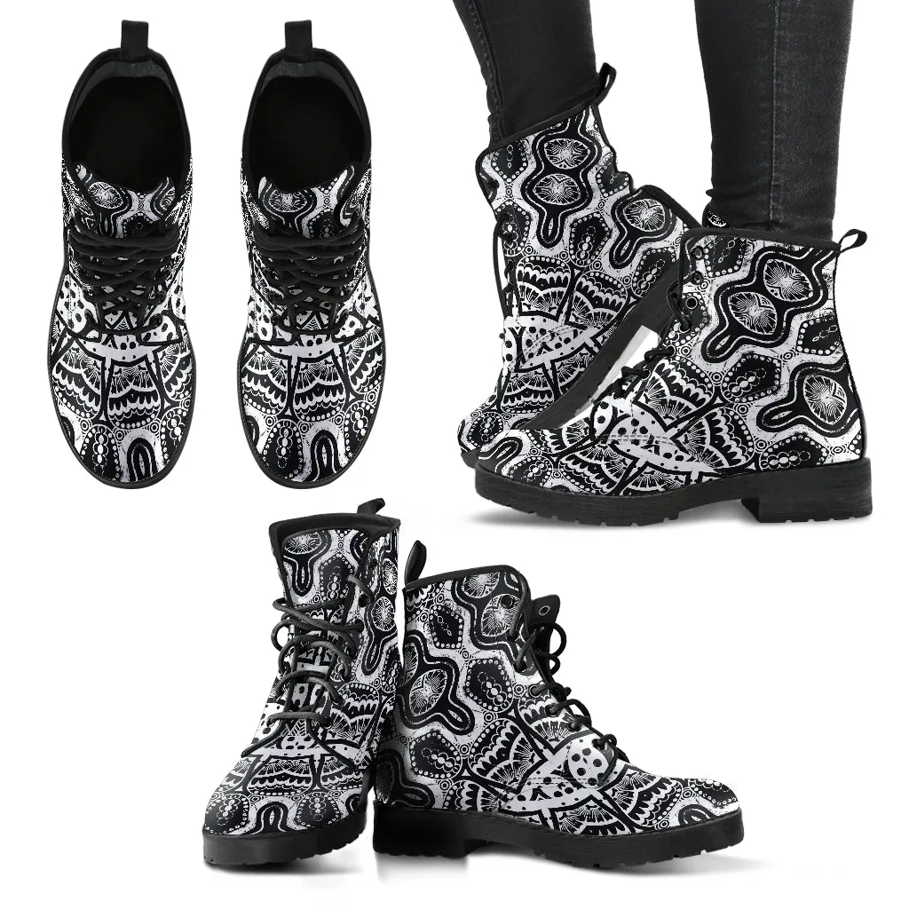 Cameron Gray | Acid Trip Black & White Leather Boots