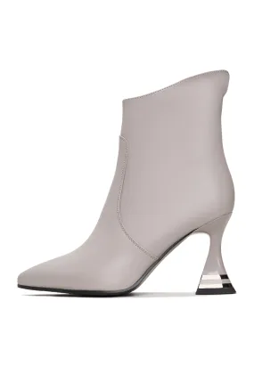 Chic High-Heeled Ankle Boots Cleo - Grey