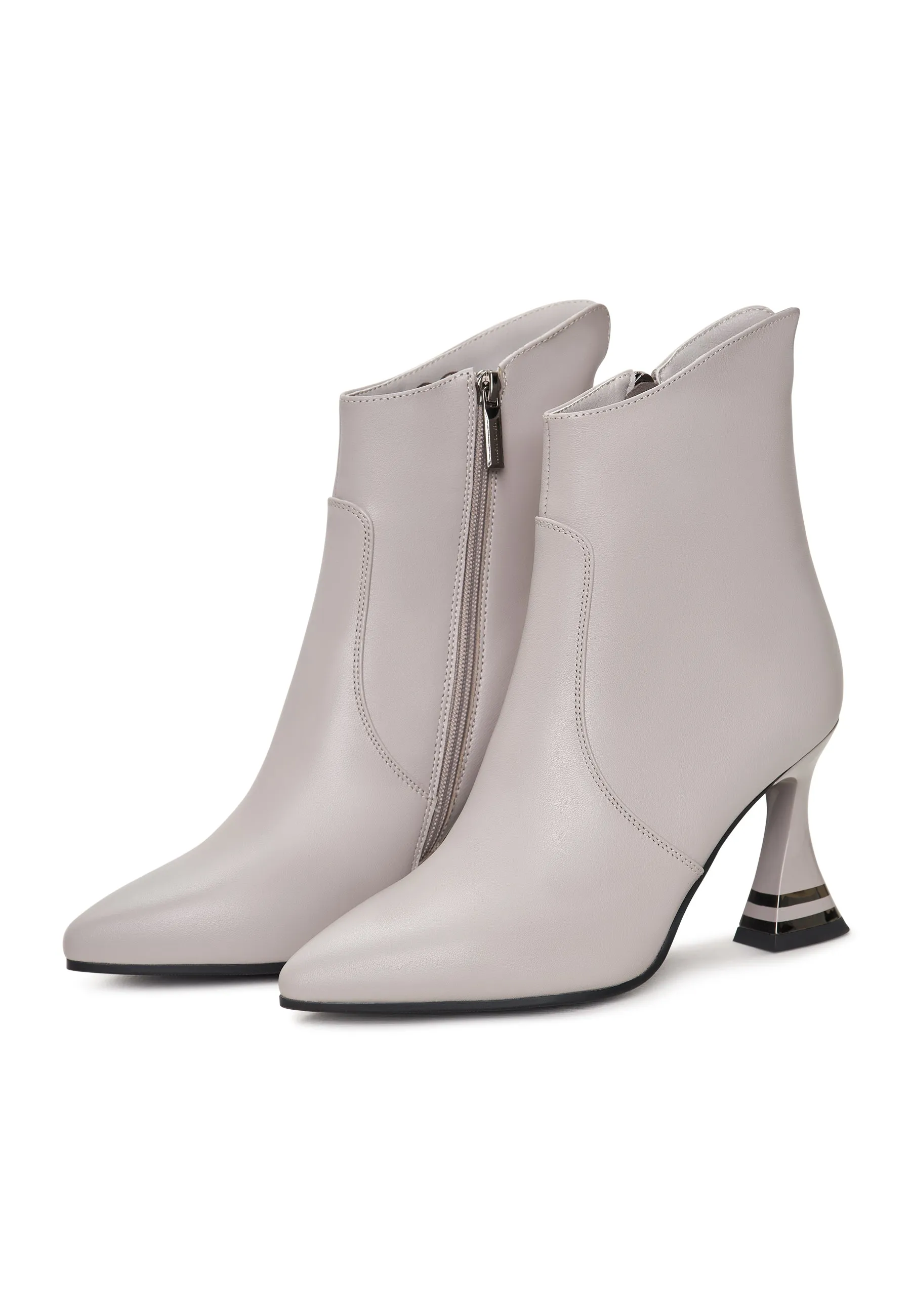 Chic High-Heeled Ankle Boots Cleo - Grey