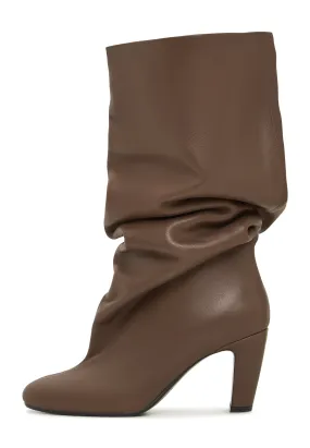 Chic Slouchy Mid-Calf Boots Ada - Brown