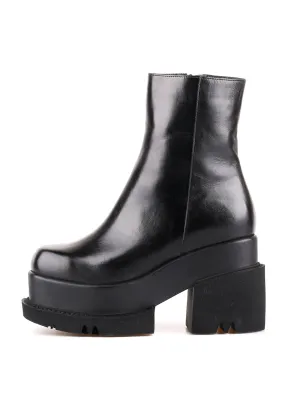 Chunky Platform Leather Ankle Boots