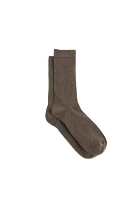 Cotton Blend Ribbed Loafer Socks