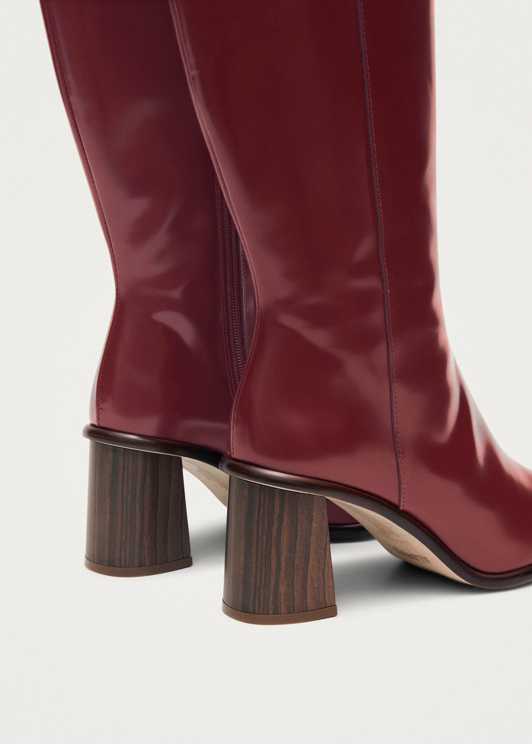 East Sleek Burgundy Leather Boots