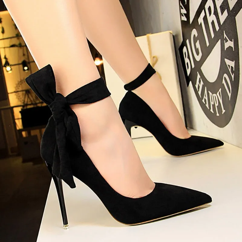 Elegant Butterfly-Knot Stiletto Heels for Women