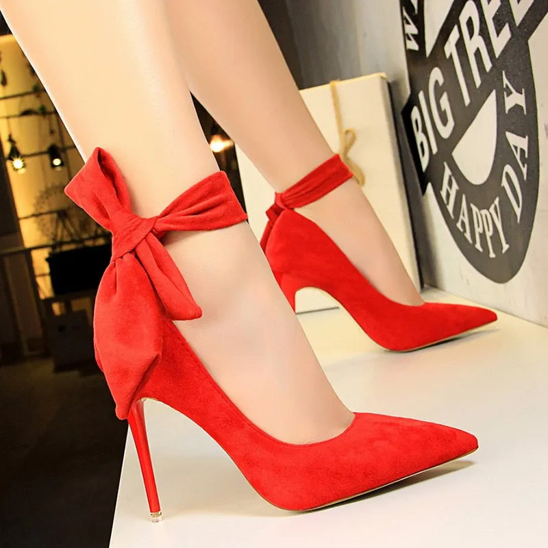 Elegant Butterfly-Knot Stiletto Heels for Women