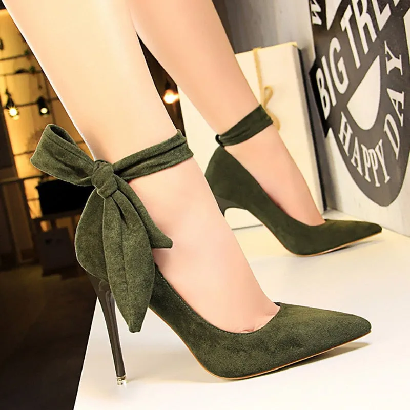 Elegant Butterfly-Knot Stiletto Heels for Women