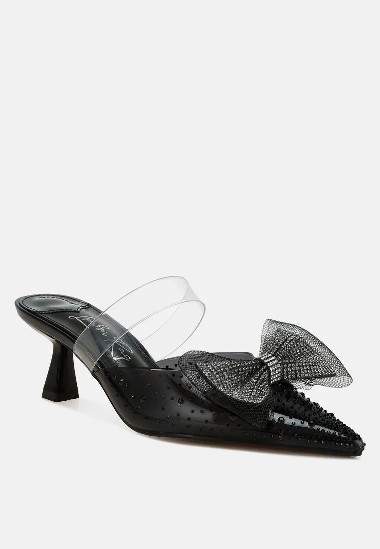 Freja Embellished Bow Kitten Heels