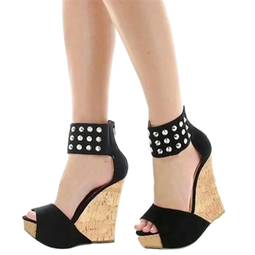 Funki Buys | Shoes | Women's Super High Rivet Wedge Sandals