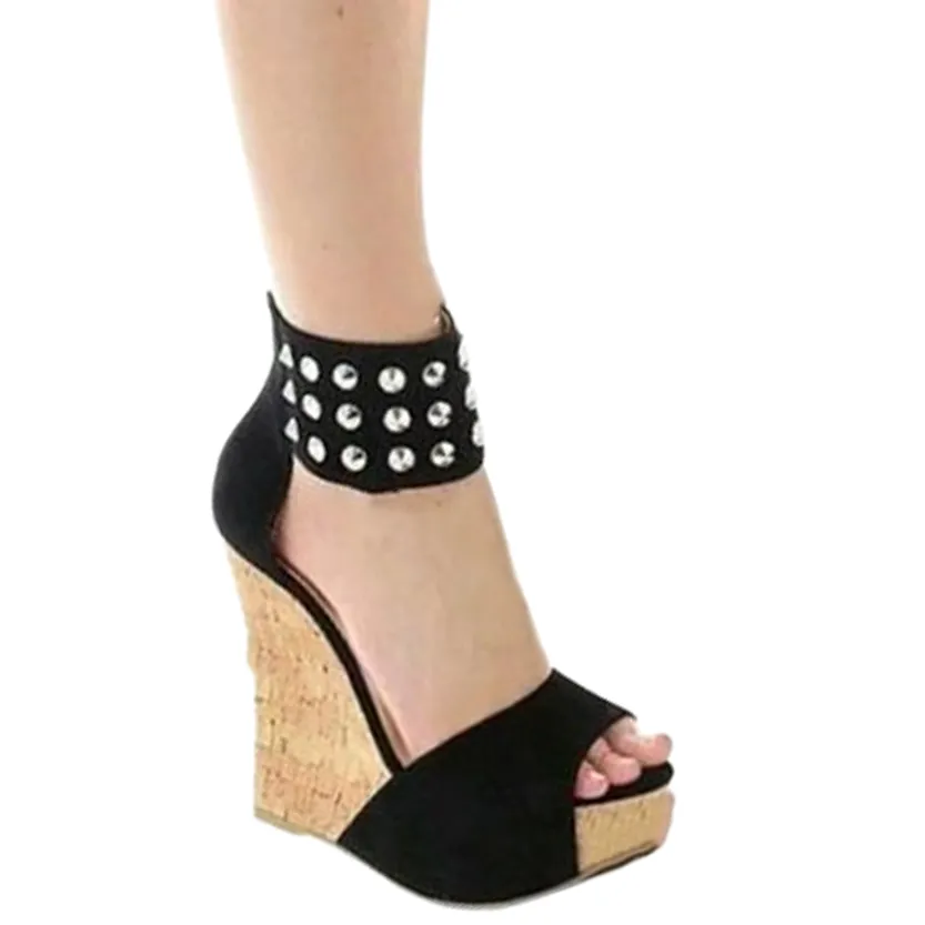 Funki Buys | Shoes | Women's Super High Rivet Wedge Sandals