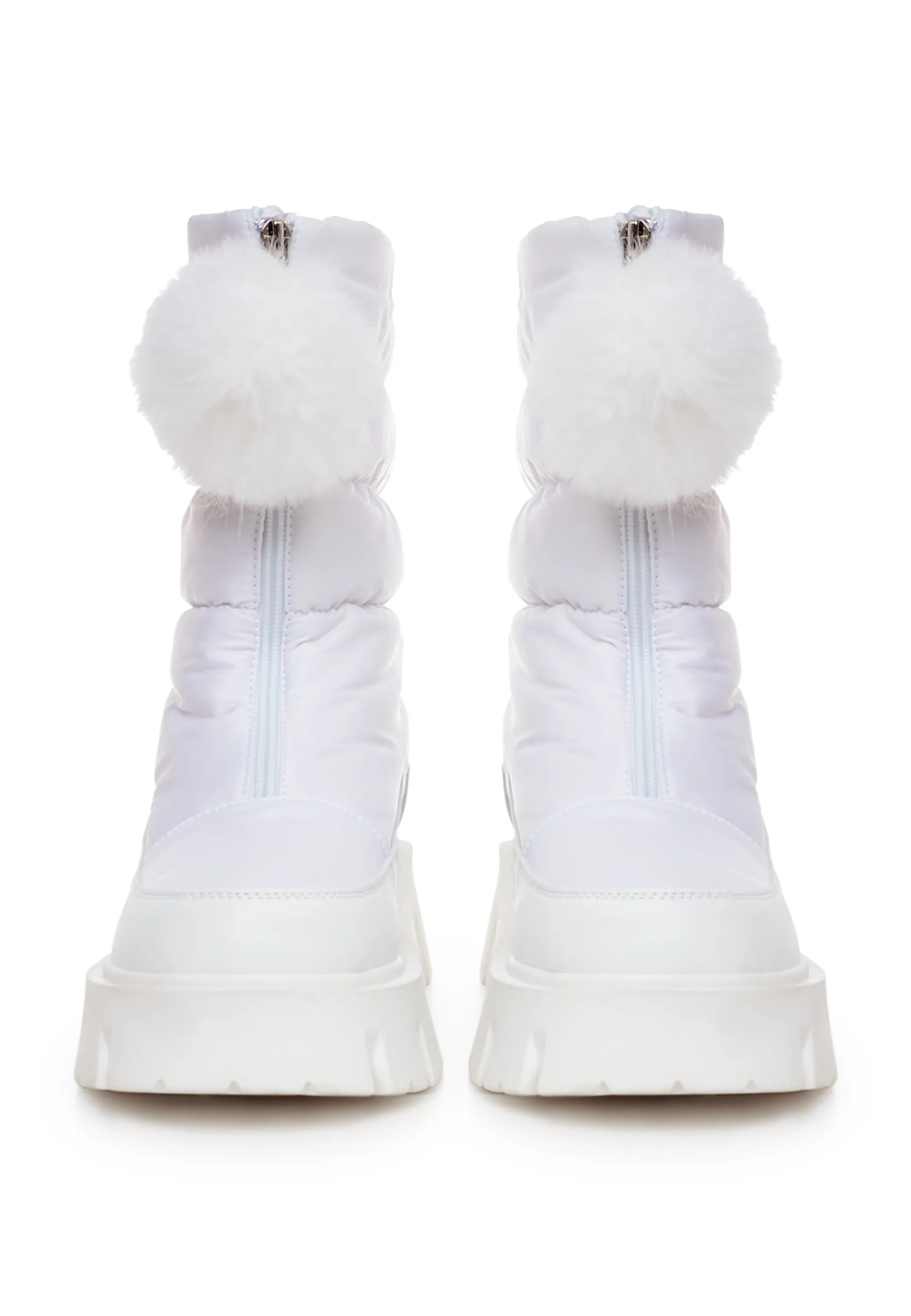 Fur-Trimmed Winter Boots - White