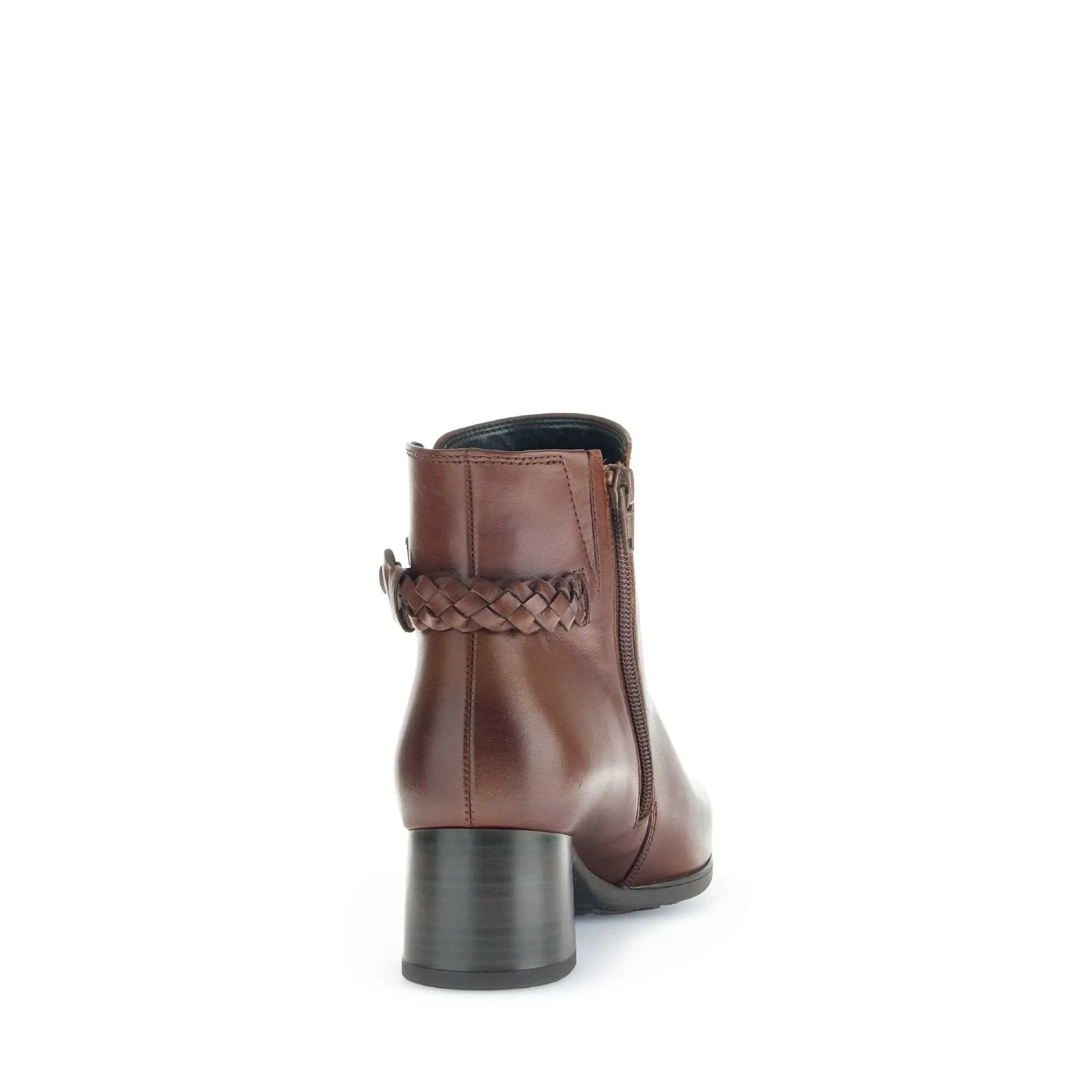 Gabor Kathleen 52.822.63 Ladies Brown Wide Leather Side Zip Ankle Boots