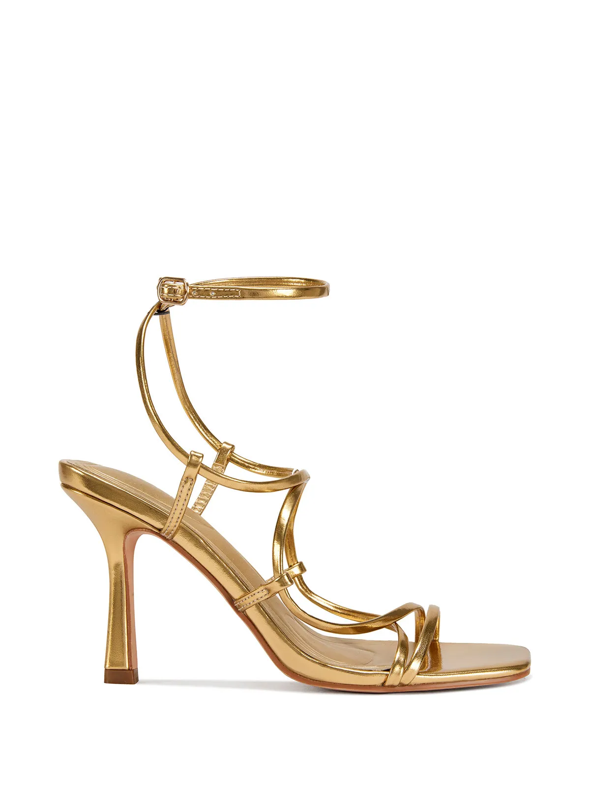 KAYLIN-GOLD WRAP STILETTO SANDAL