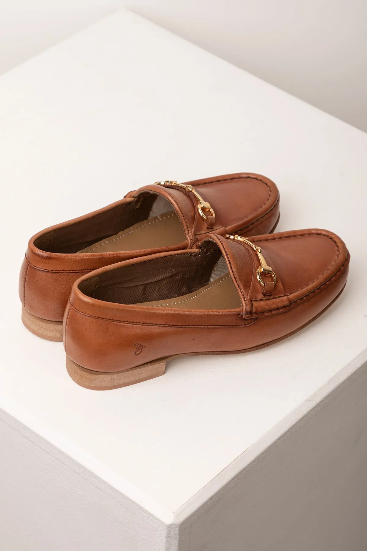 Ladies Leather Tan Loafers - Wrelton