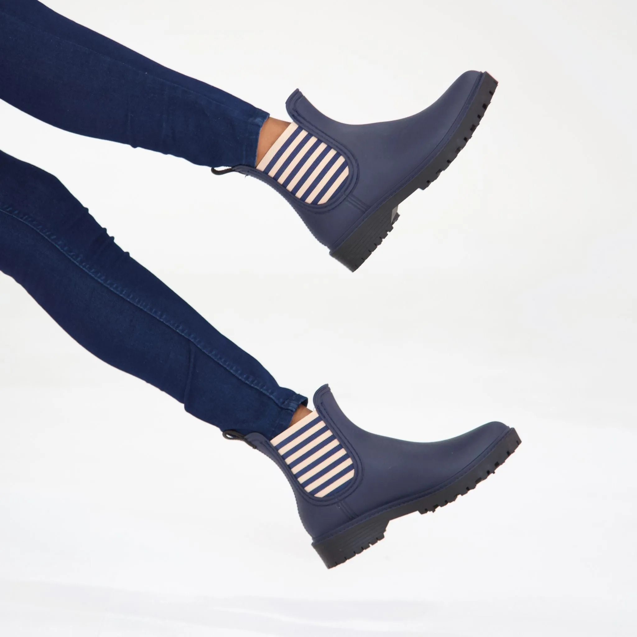 Laurina Navy Stripe Gumboots