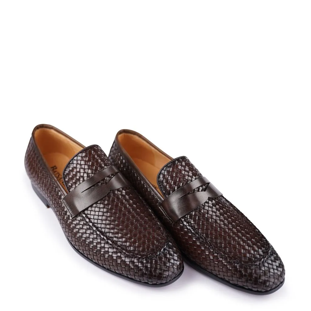 Lima Brown Woven Loafers