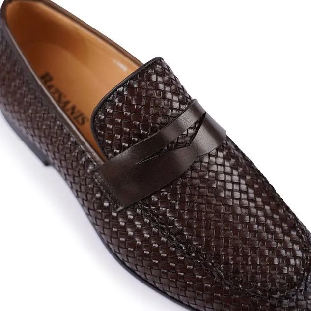 Lima Brown Woven Loafers