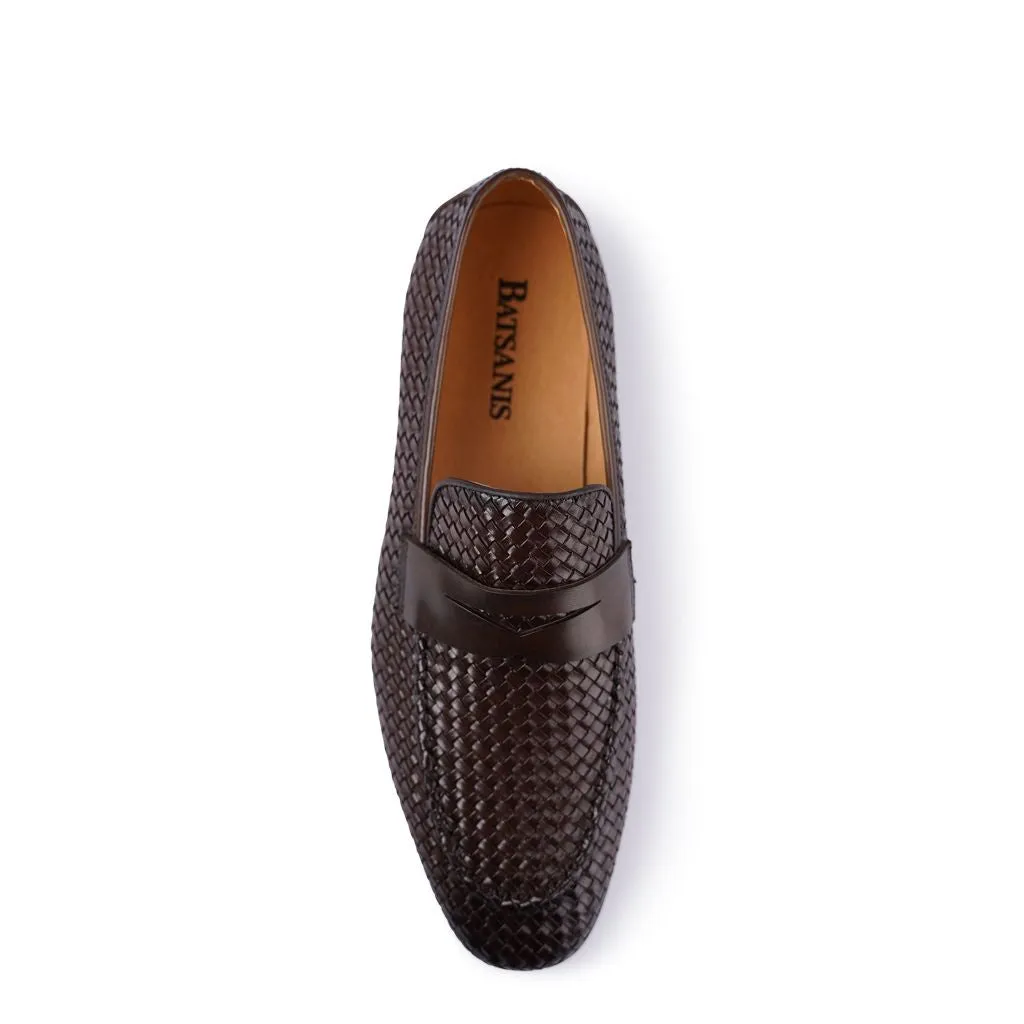 Lima Brown Woven Loafers