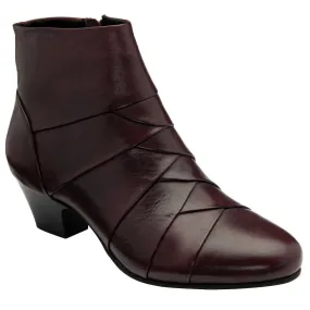 Lotus Tara Ladies Purple Leather Side Zip Ankle Boots