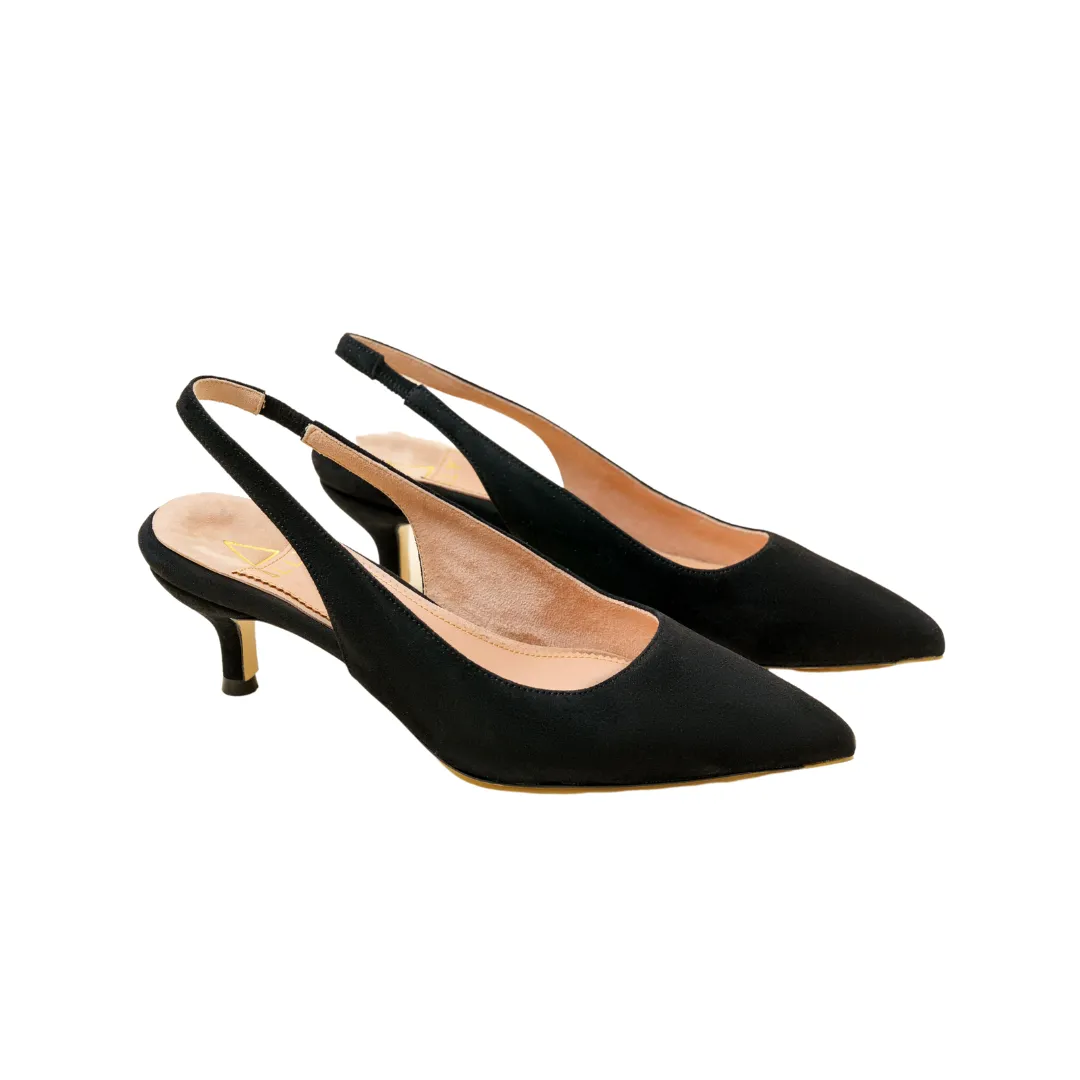 Moxie Mocha Suede Slingback Kitten Heel