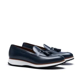 Navy Calf Tassel Loafer Runner