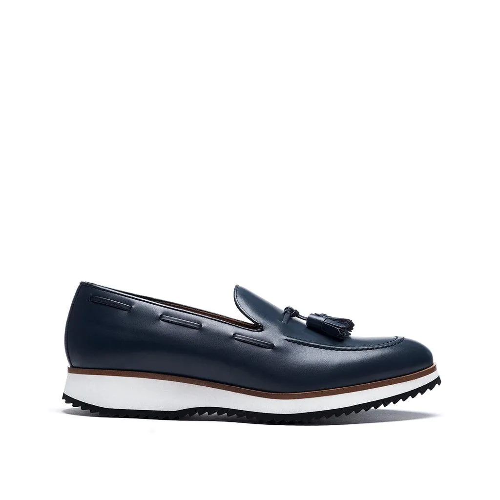 Navy Calf Tassel Loafer Runner