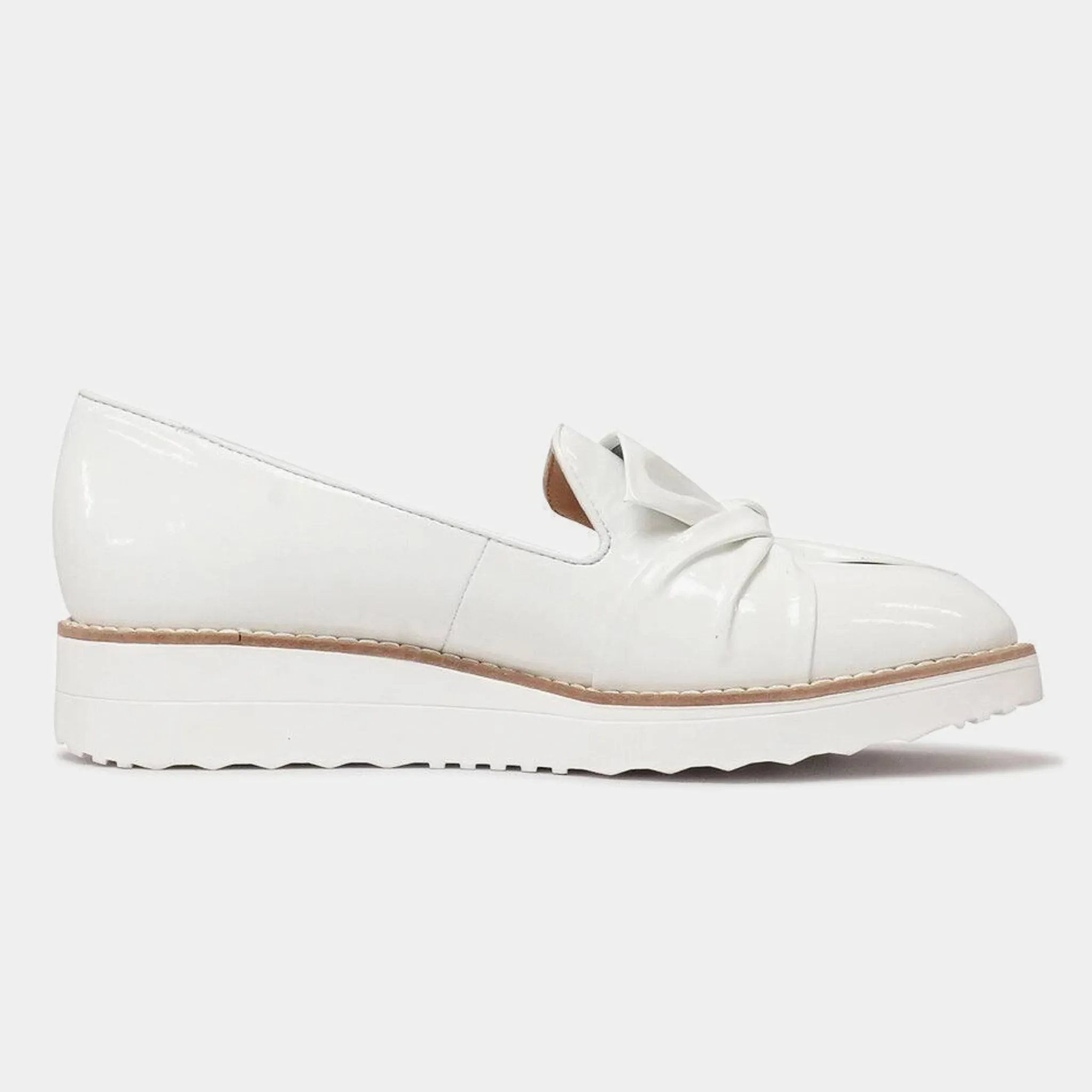 Oclem White Patent Leather Loafers