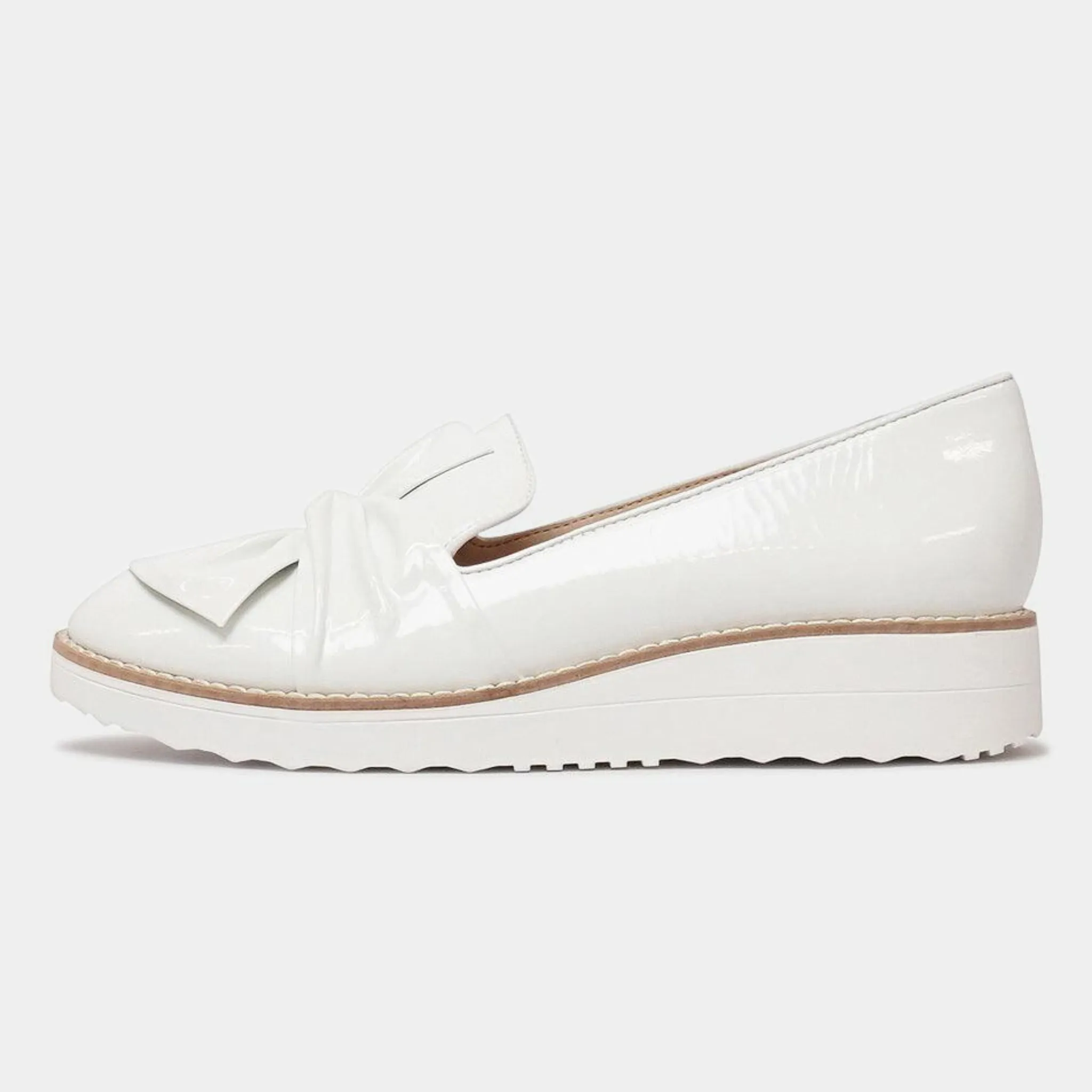 Oclem White Patent Leather Loafers