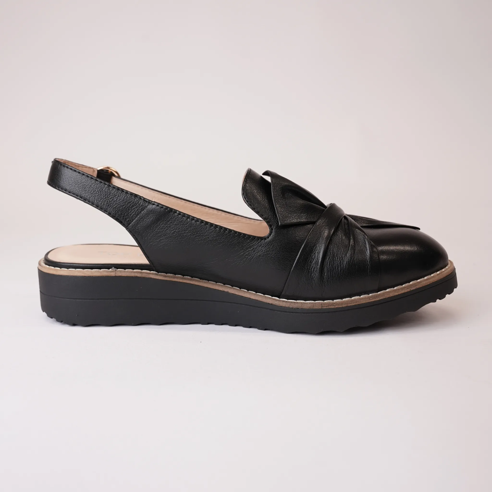 Olissas Black/ Black Sole Leather Loafers