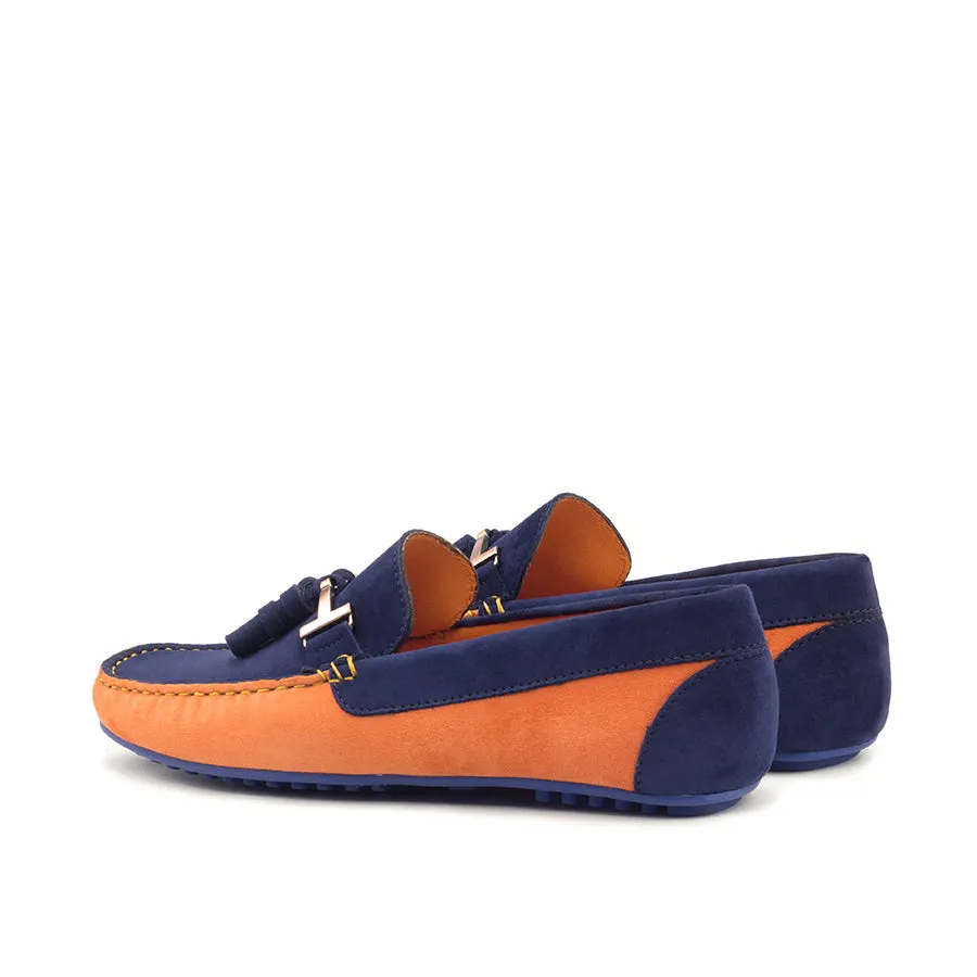 Orange and Navy Driving Moccasin