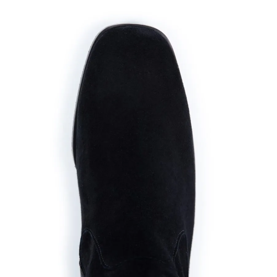 Queenie: Black Suede Ankle Boots