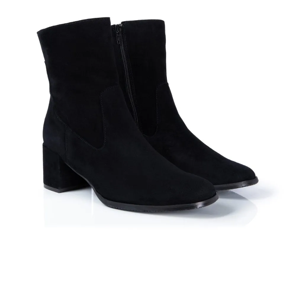 Queenie: Black Suede Ankle Boots