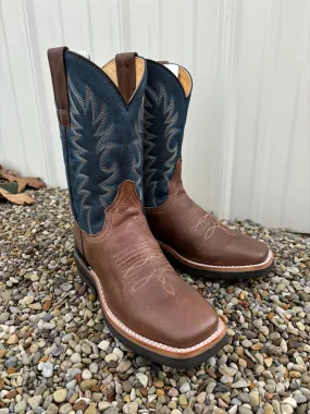 Roper Men's Vintage Blue & Waxy Brown Square Toe Western Cowboy Boots 9991-0401MN