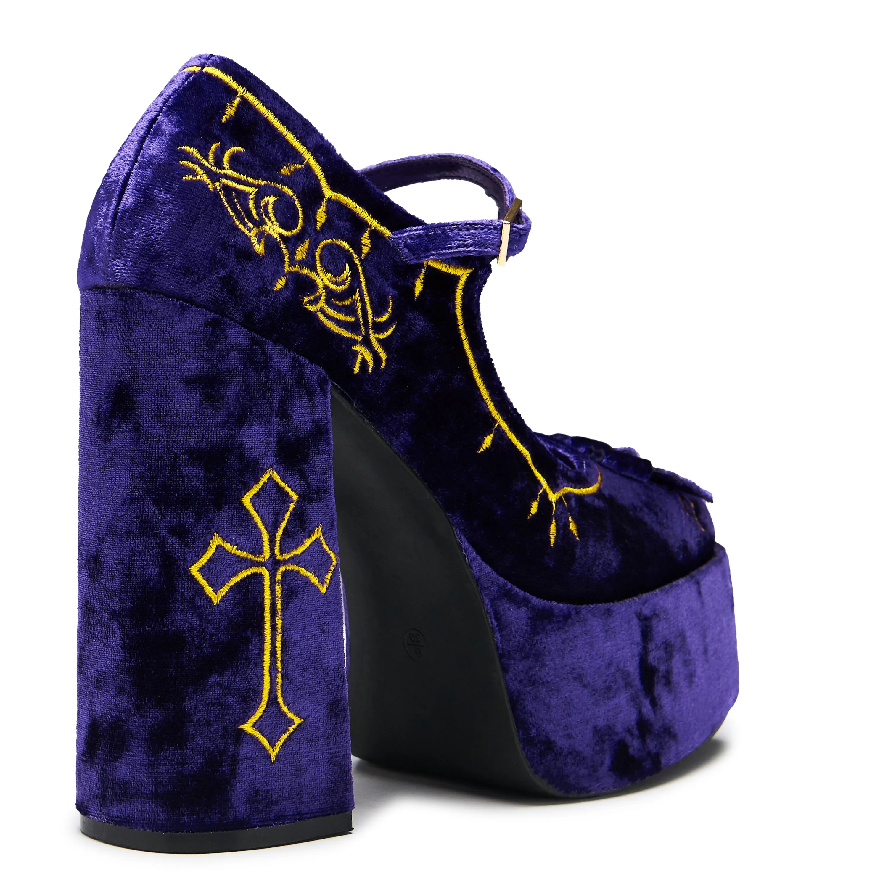 Royal Manor Velvet Platform Heels - Purple