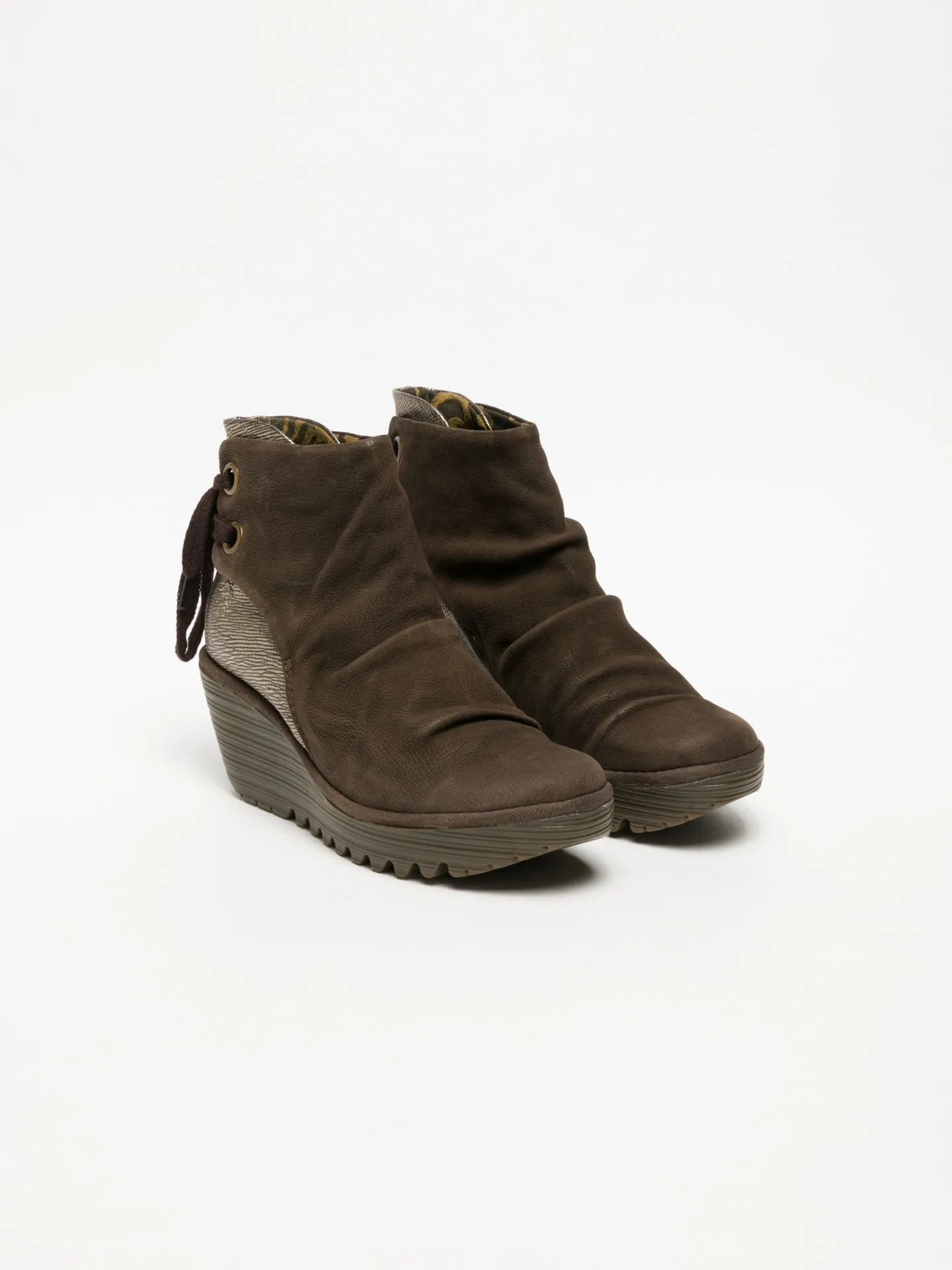 SandyBrown Wedge Ankle Boots