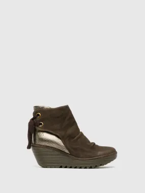 SandyBrown Wedge Ankle Boots