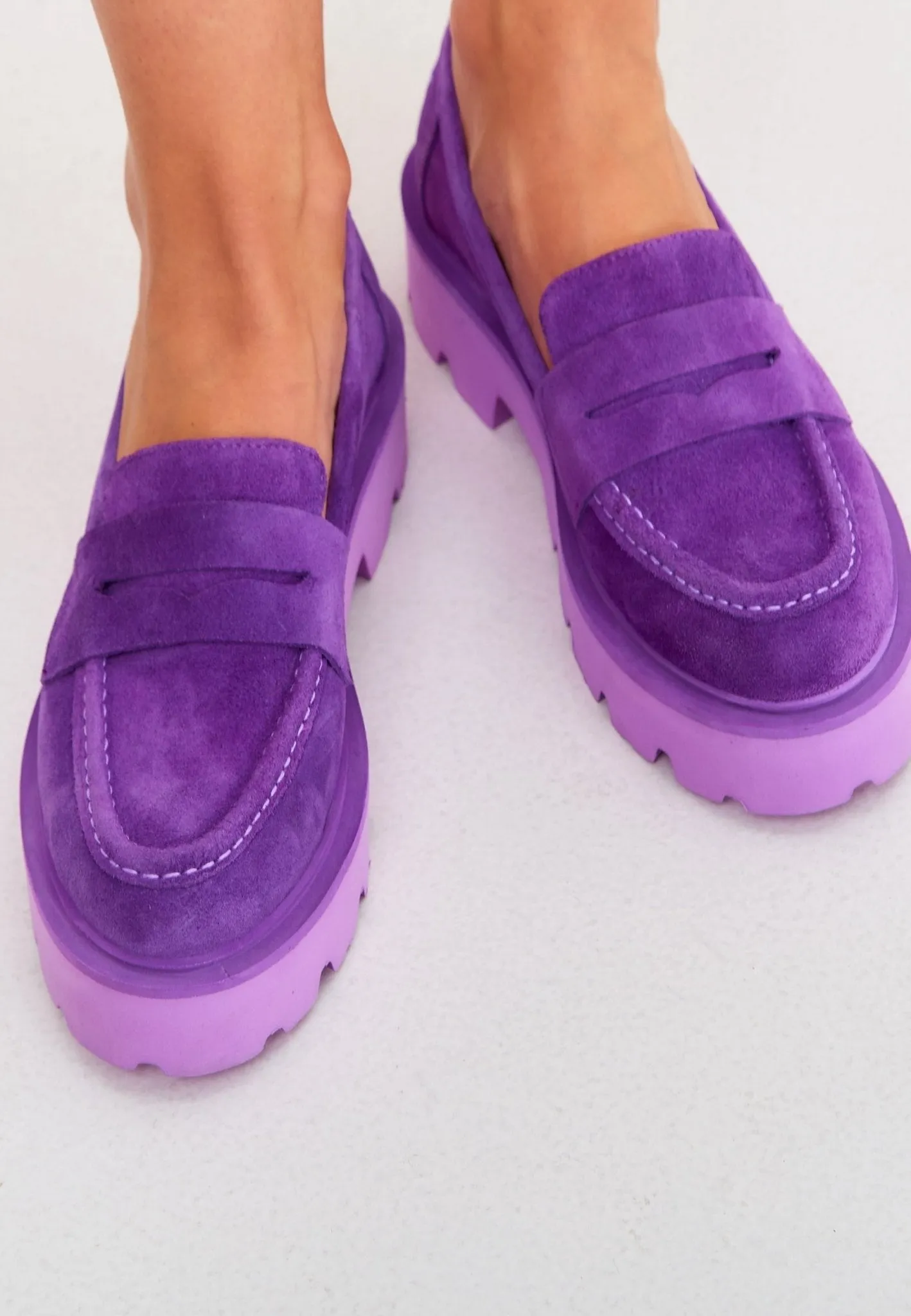 Slip-on Suede Loafers - Violet