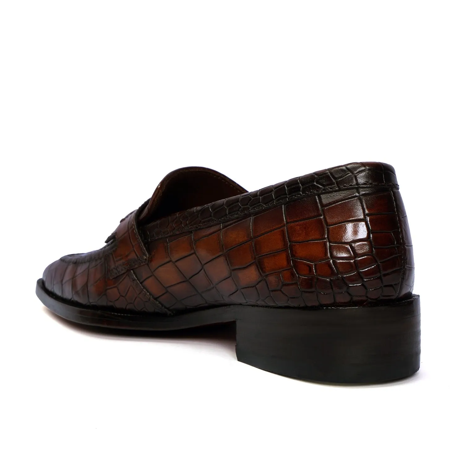 Smokey Finish Formal Loafer in Deep Cut Leather