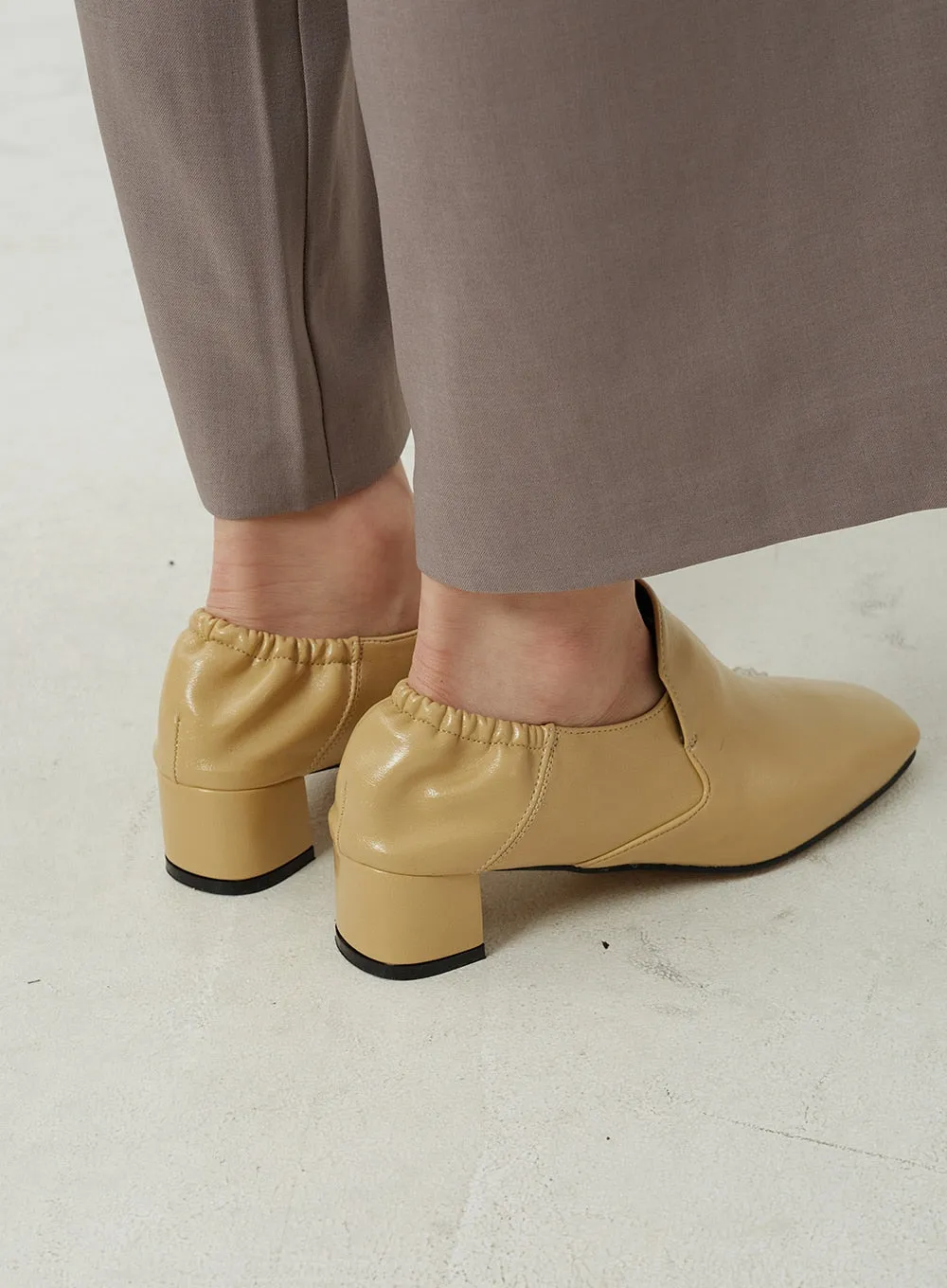 Square Toe Heel Loafers OJ311