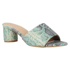 Tao Paris Meg 10002-02 Green Patterned Mules