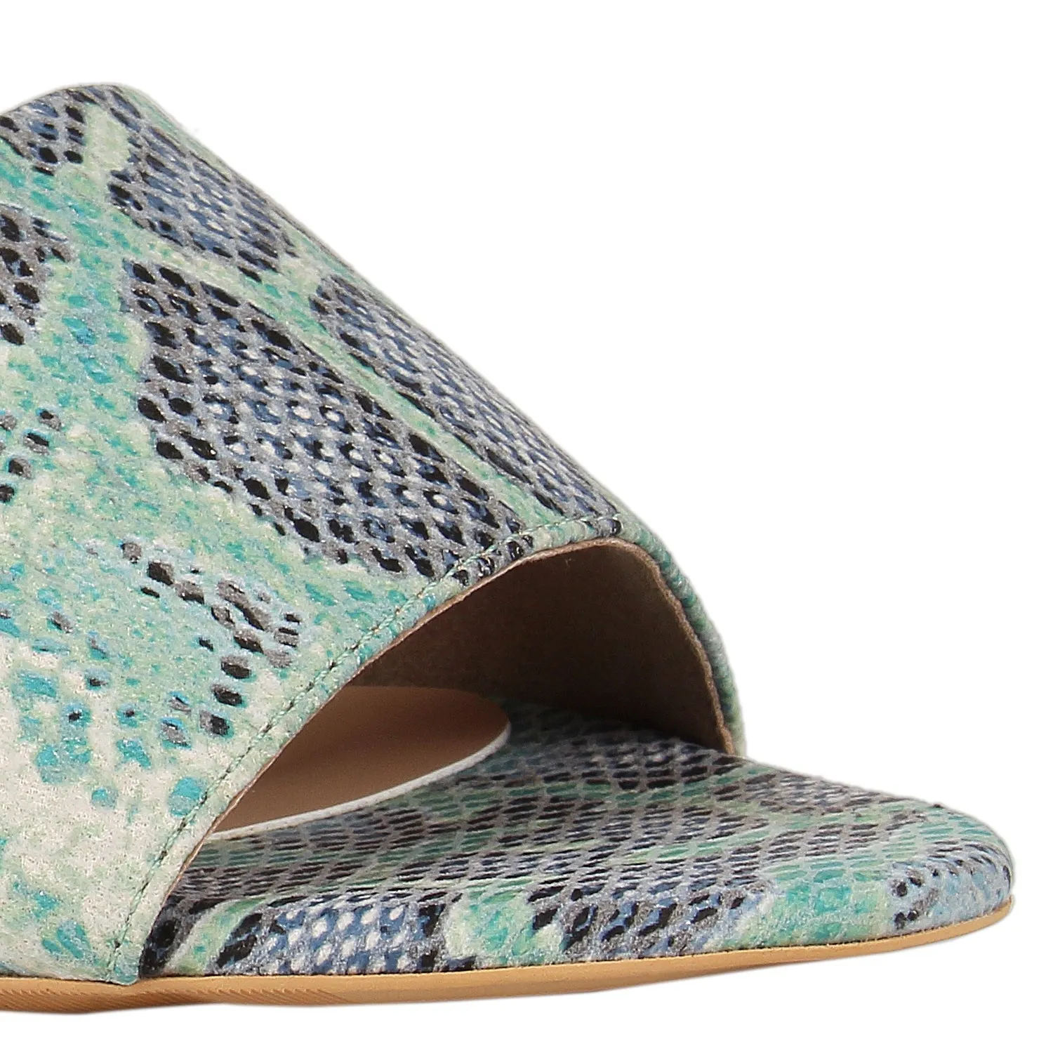 Tao Paris Meg 10002-02 Green Patterned Mules