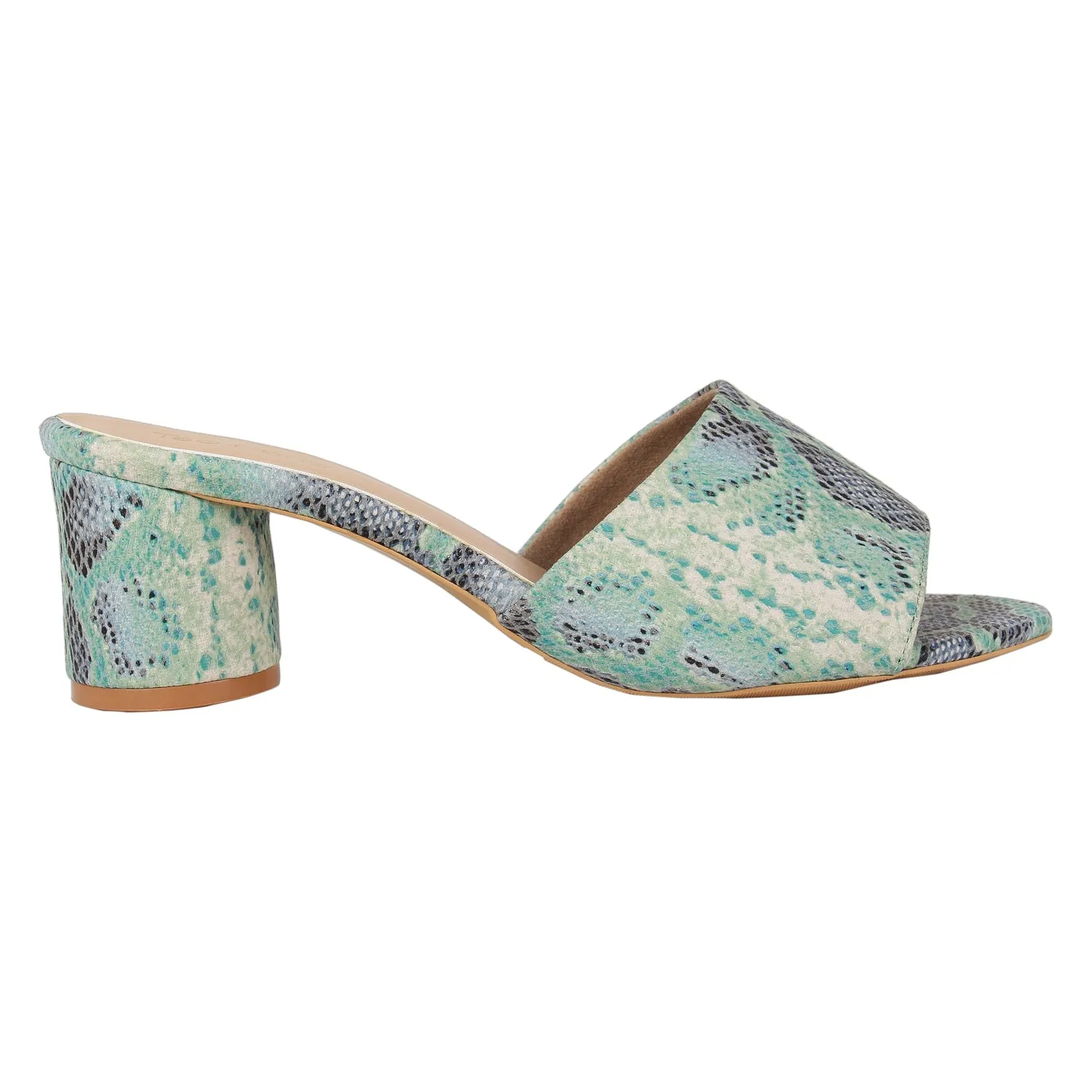 Tao Paris Meg 10002-02 Green Patterned Mules