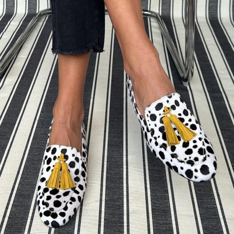 Tassel Shallow Leopard Print Casual Loafers