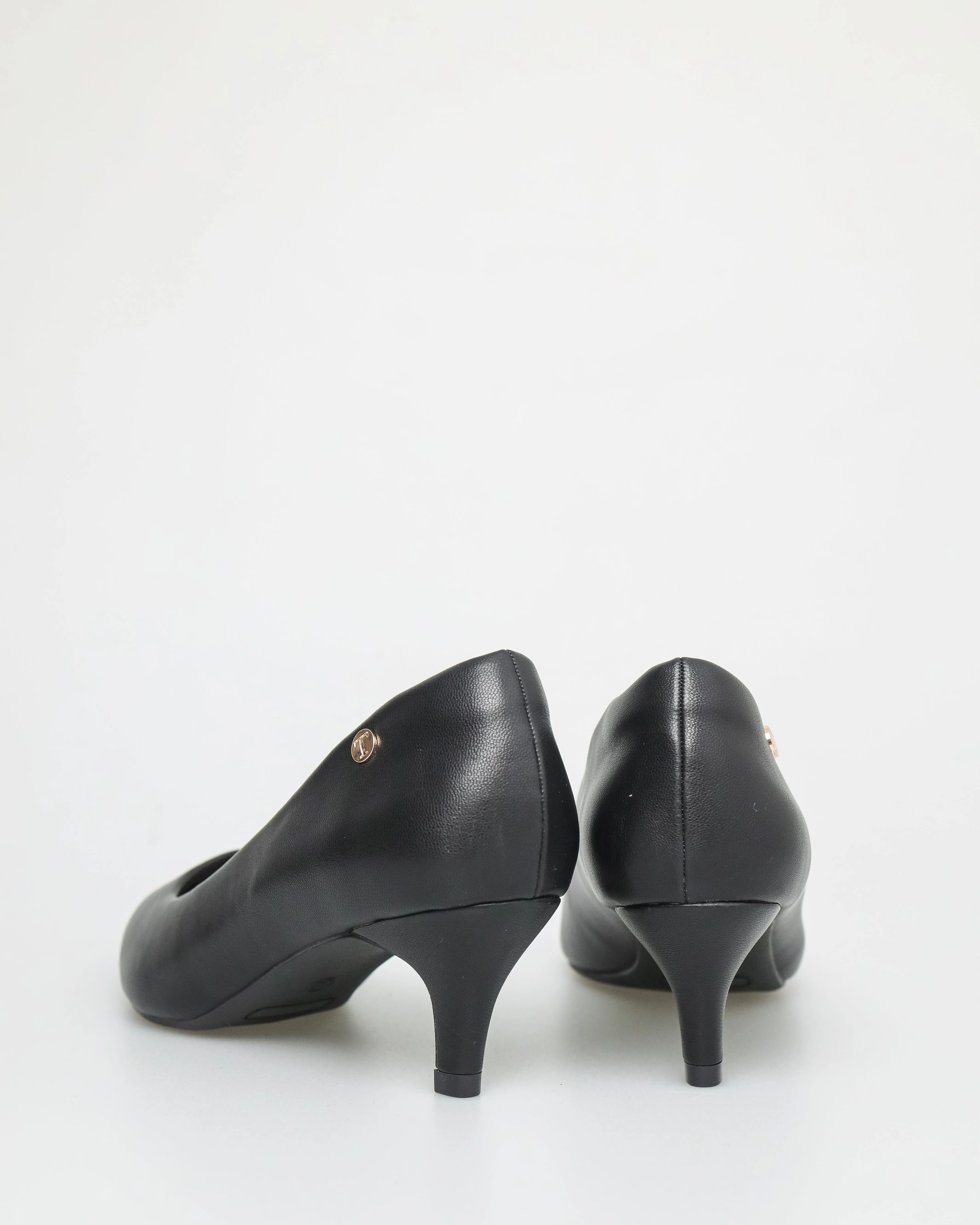 Tomaz NN234 Ladies Pointy Kitten Heels (Black)