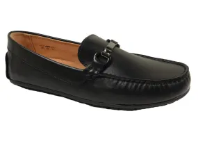 Umi 20010 Leather Boy's Shoe - Driving Bit Loafer - Black